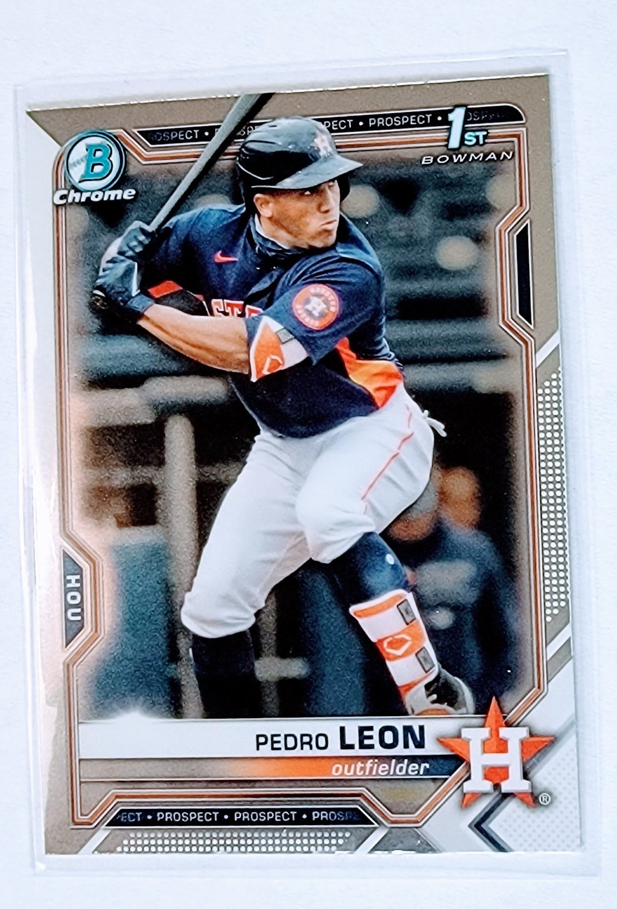 2021 Bowman Chrome Pedro Leon Prospect Baseball Card SMCB1 simple Xclusive Collectibles   