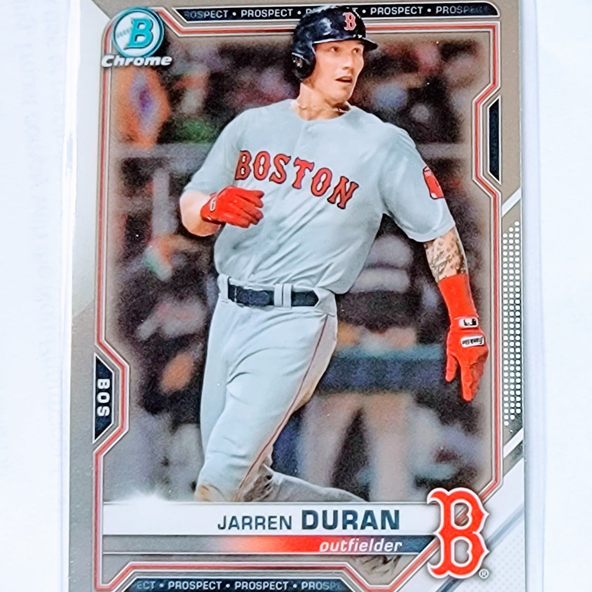 2021 Bowman Chrome Jarren Duran Prospect Baseball Trading Card