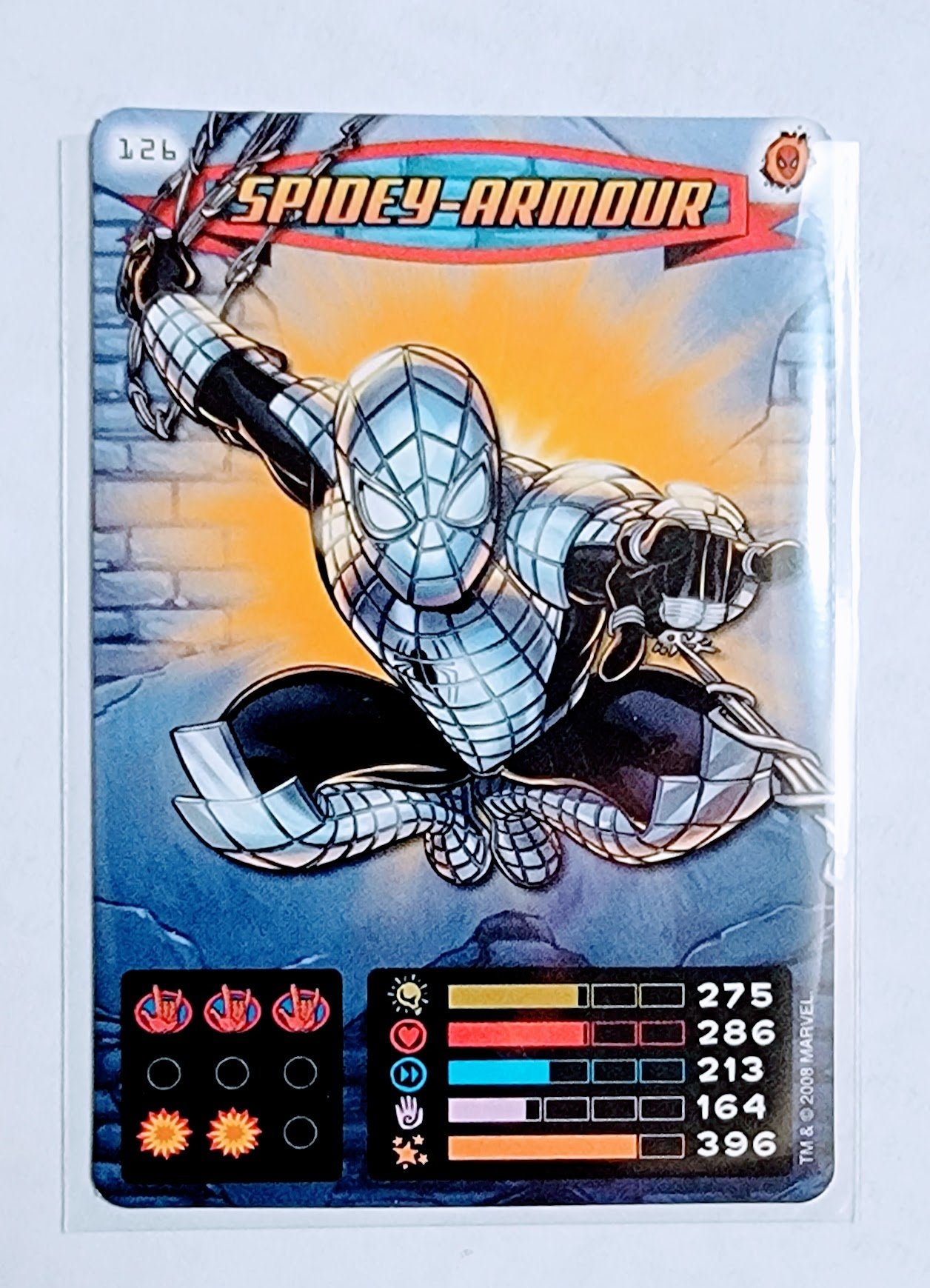 2008 Spiderman Heroes and Villains Spidey-Armour #126 Marvel Booster Trading Card UPTI simple Xclusive Collectibles   