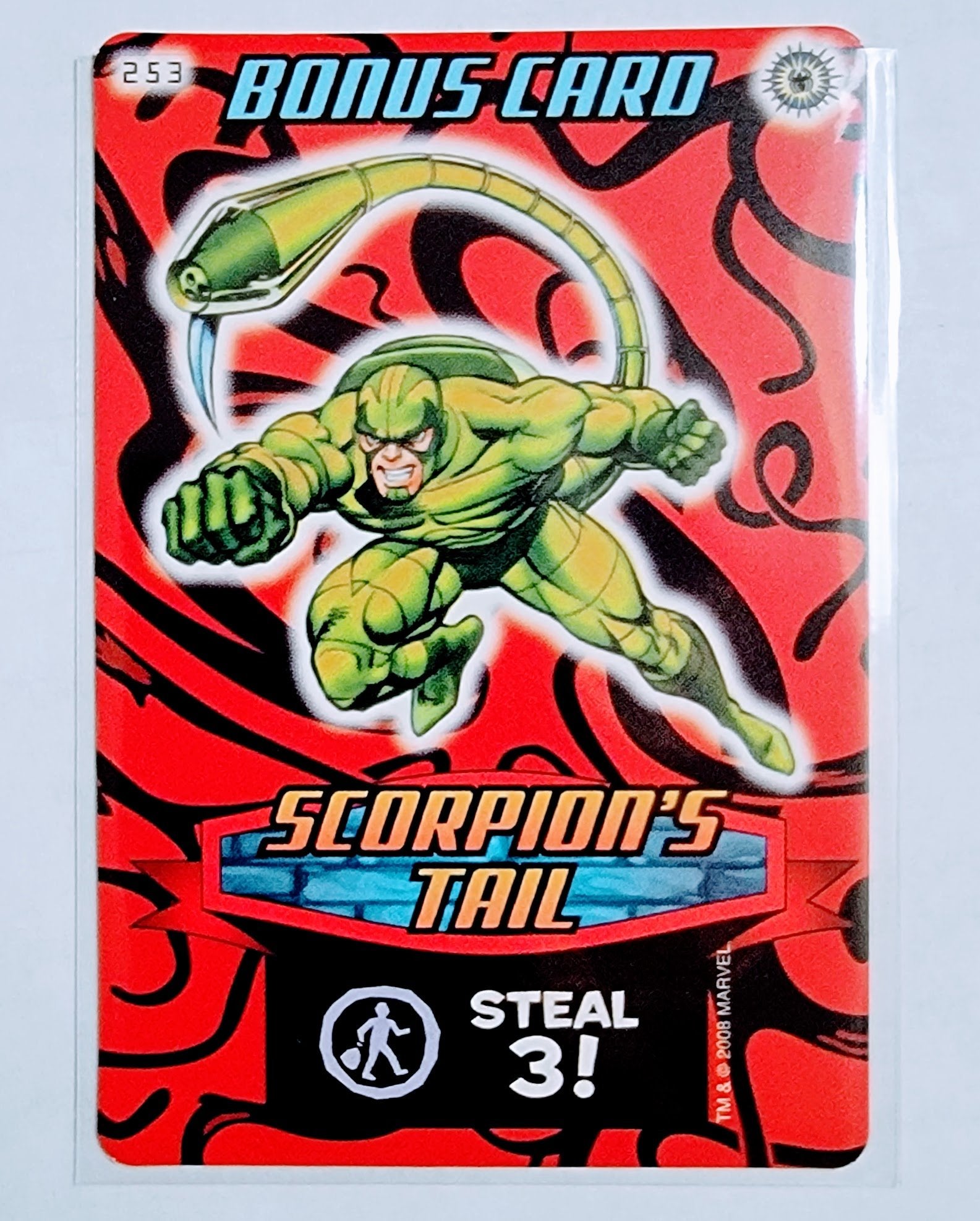 2008 Spiderman Heroes and Villians Scorpion's Tail Bonus Card #253 Marvel Booster Trading Card UPTI simple Xclusive Collectibles   