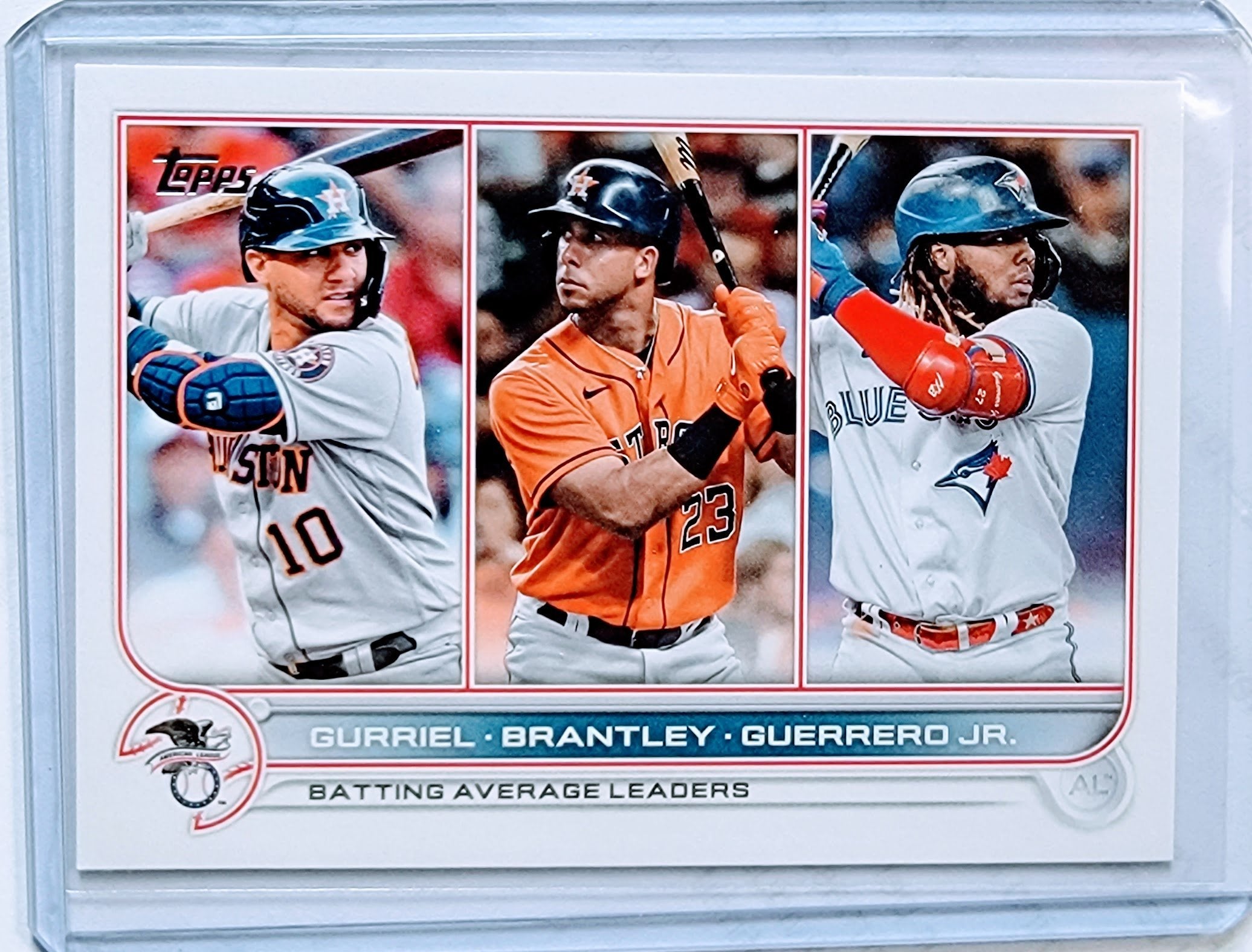 2022 Topps Batting Average Leaders Gurriel, Brantley, Guerrero Jr MLB Leaders Baseball Trading Card GRB1 simple Xclusive Collectibles   