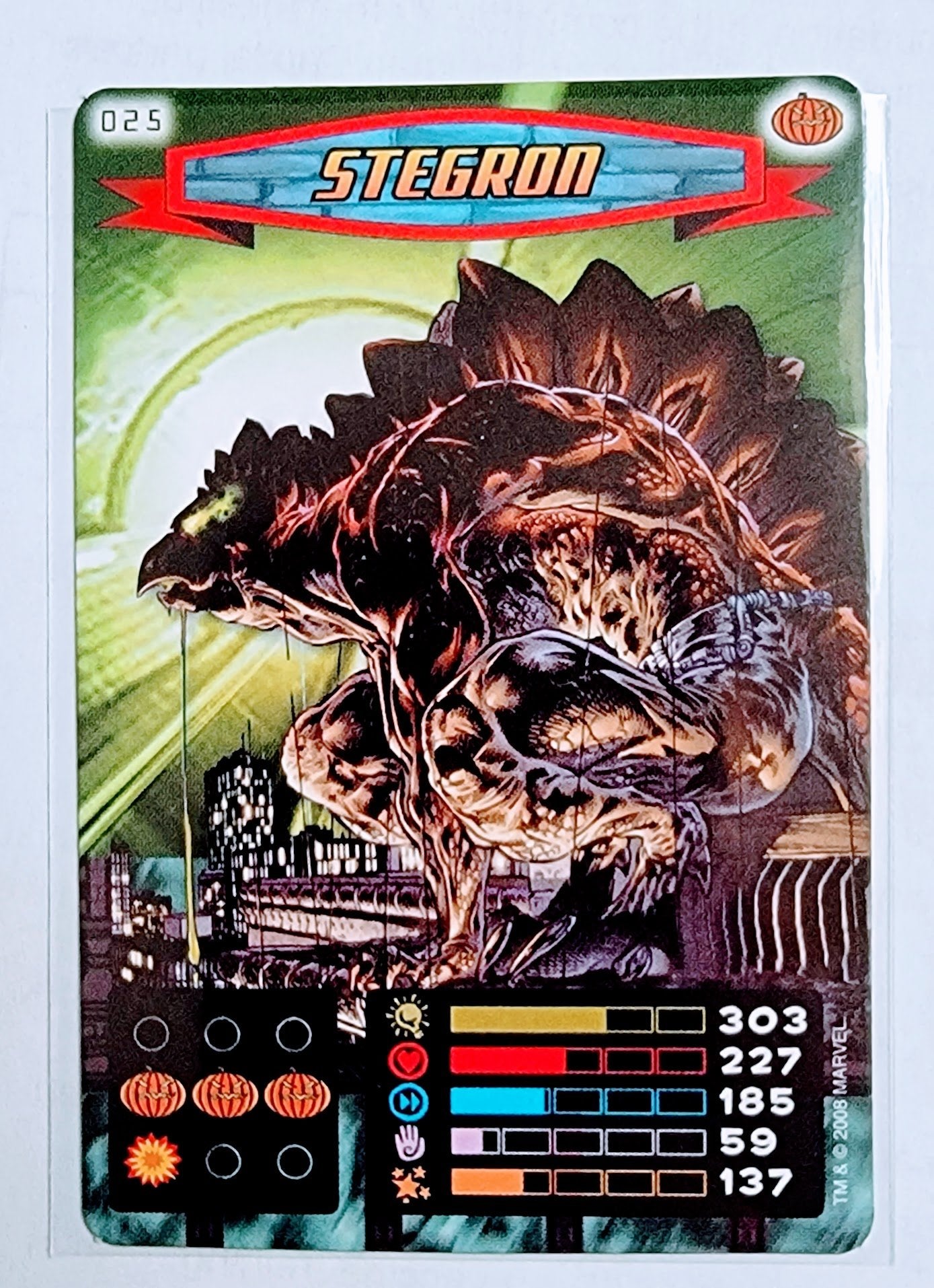 2008 Spiderman Heroes and Villains Stegron #25 Marvel Booster Trading Card UPTI simple Xclusive Collectibles   