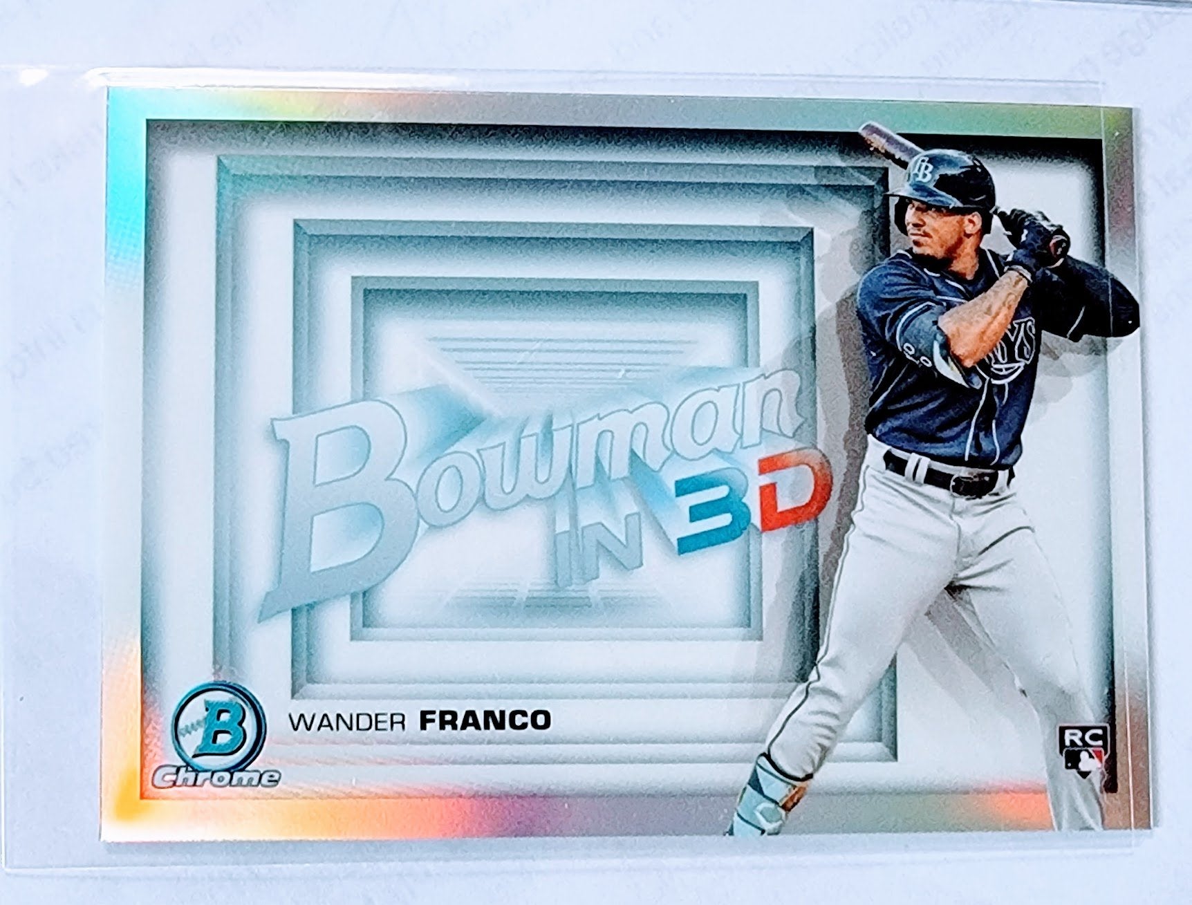 2022 Bowman Chrome Wander Franco Bowman In 3D Rookie Refractor Baseball Trading Card GRB1 simple Xclusive Collectibles   