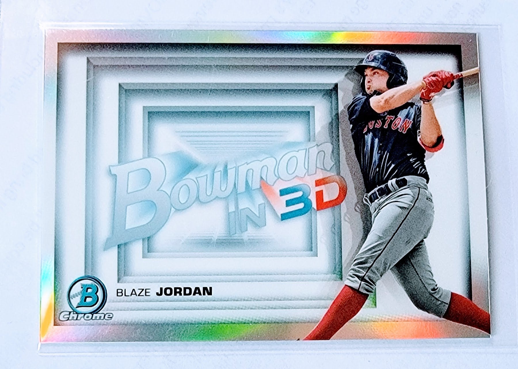 2022 Bowman Chrome Blaze Jordan Refractor In 3D Refractor Baseball Trading Card GRB1 simple Xclusive Collectibles   