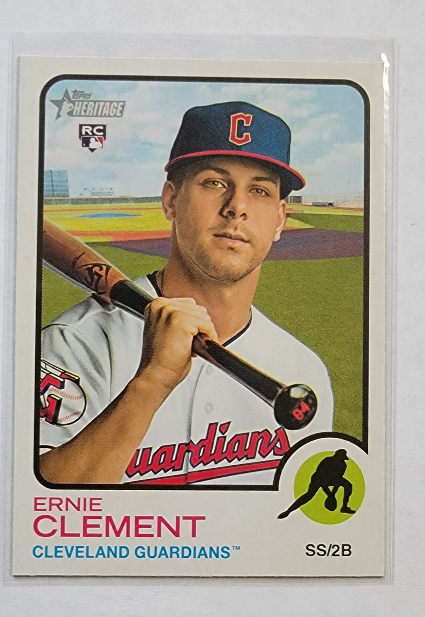 2022 Topps Heritage Ernie Clement Rookie RC Baseball Card AVM1 simple Xclusive Collectibles   