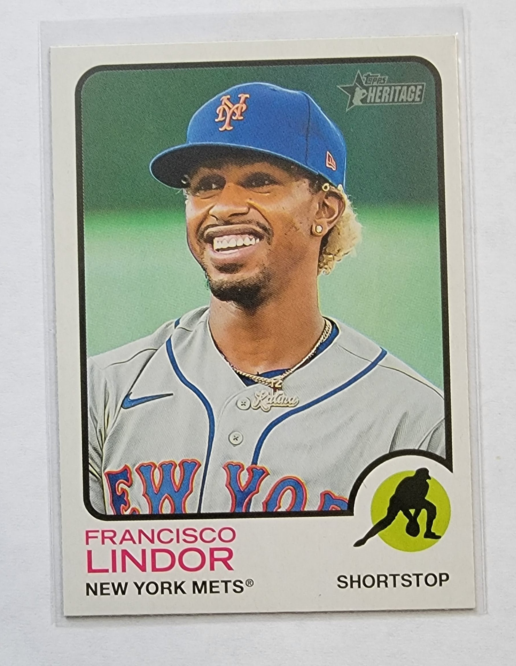 2022 Topps Heritage Francisco Lindor Baseball Card AVM1 simple Xclusive Collectibles   