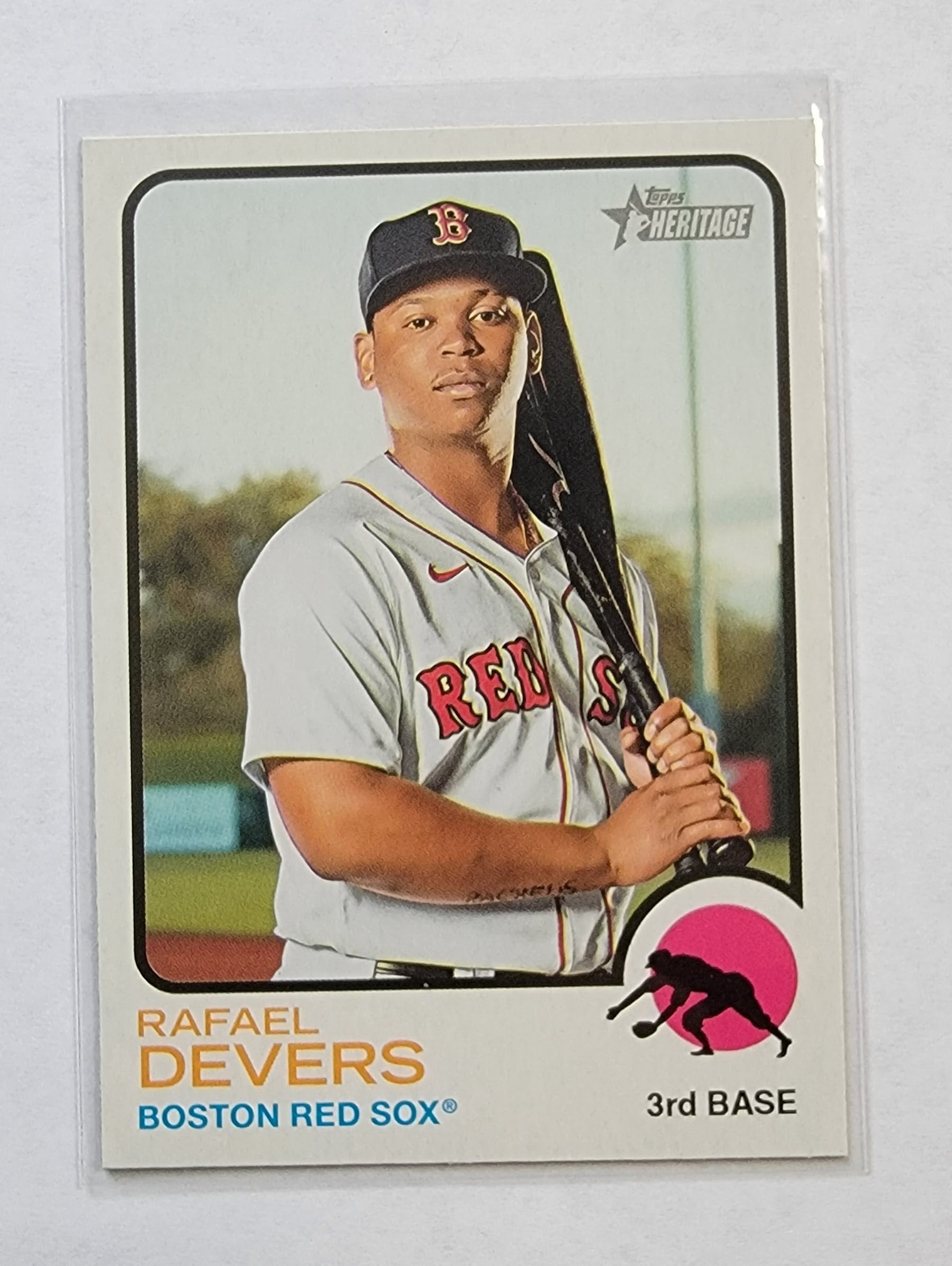 2022 Topps Heritage Rafael Devers Baseball Card AVM1 simple Xclusive Collectibles   