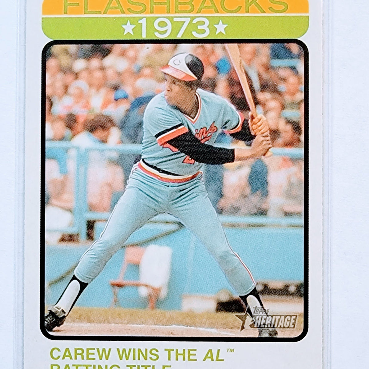 2022 Topps Heritage Rod Carew 1973 Flashbacks Insert Baseball Card AVM1