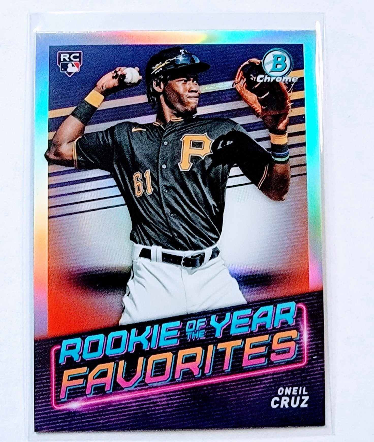 2022 Bowman Chrome Oneil Cruz Mega Box Rookie of the Year Favorites Refractor Baseball Card AVM1 simple Xclusive Collectibles   