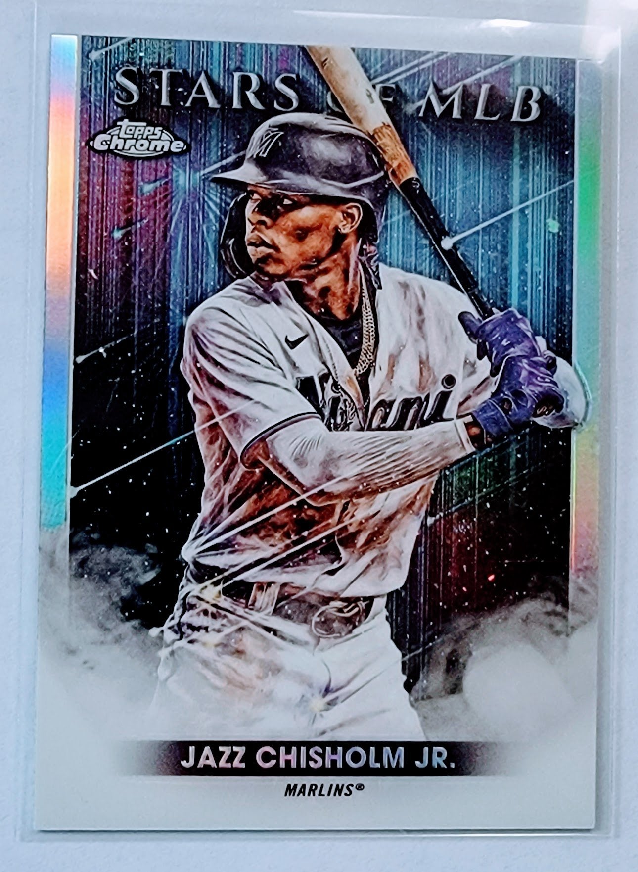 2022 Topps Jazz Chisolm Stars of the MLB Foil Refractor Baseball Card AVM1 simple Xclusive Collectibles   