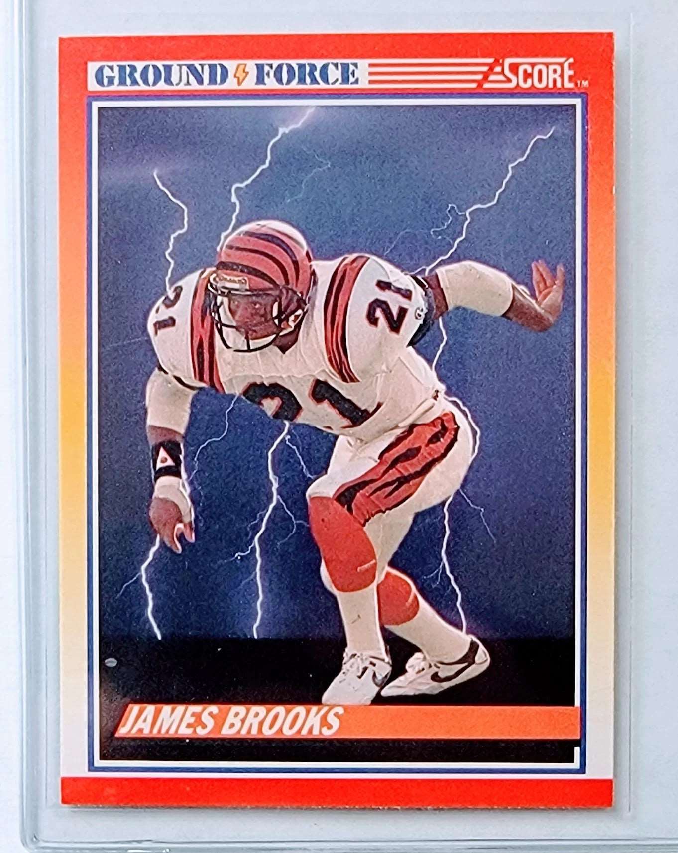1990 Score James Brooks Ground Force Insert Football Card AVM1 simple Xclusive Collectibles   