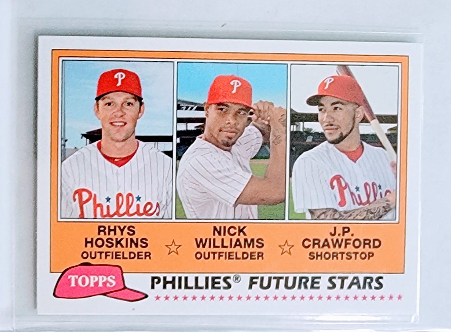 2018 Topps Heritage Phillies Future Stars Rhys Hoskins, Nick Williams & J.P. Crawford Baseball Card TPTV simple Xclusive Collectibles   