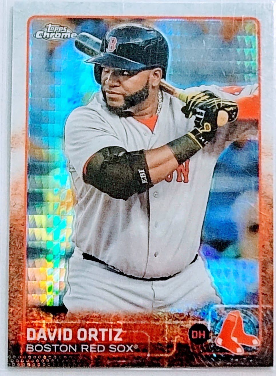 2015 Topps Chrome David Ortiz Prism Refractor Baseball Card TPTV simple Xclusive Collectibles   