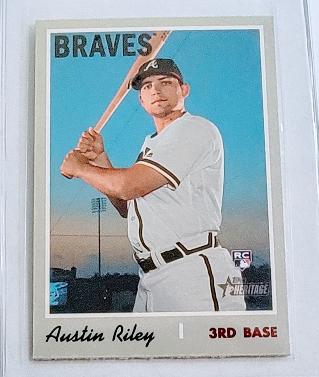 2019 Topps Heritage Austin Riley Braves Rookie Baseball Card TPTV simple Xclusive Collectibles   