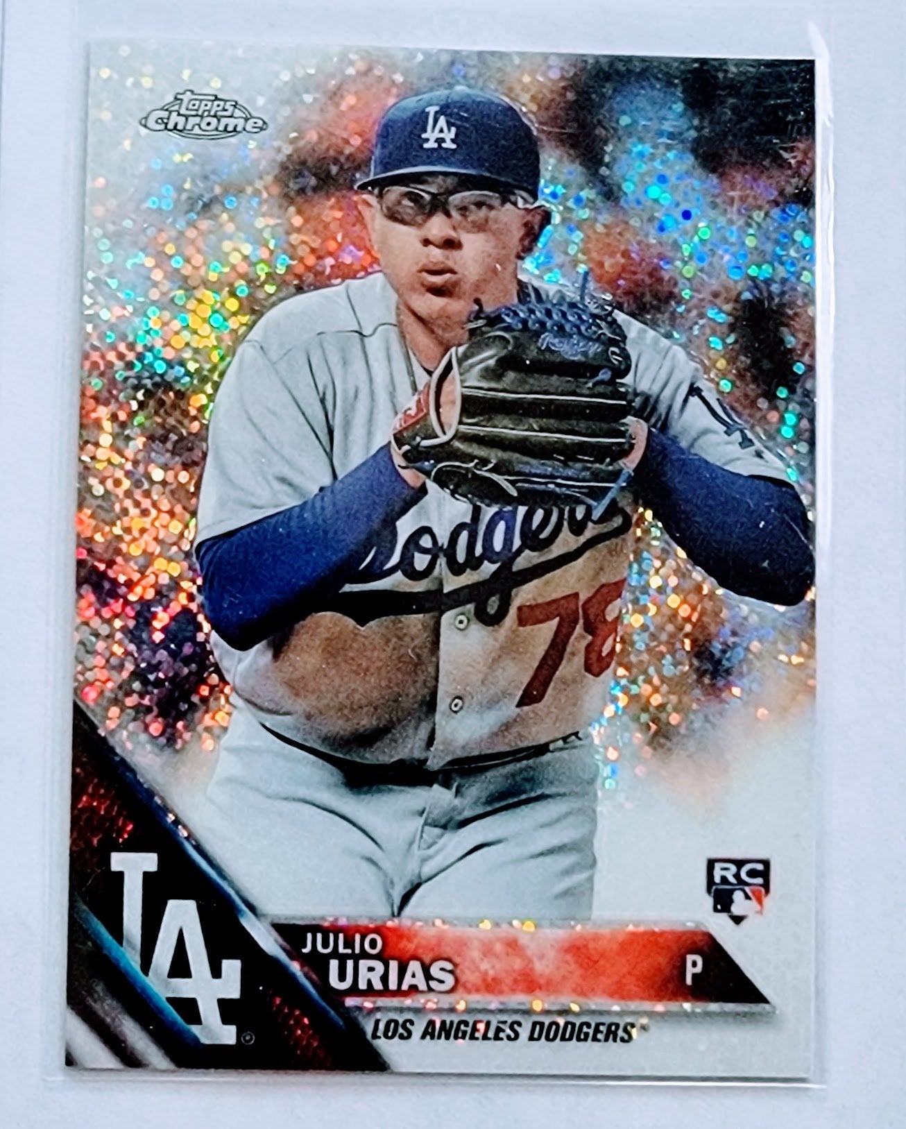 2016 Topps Chrome Julio Urias Rookie Sparkle Refractor Baseball Card TPTV simple Xclusive Collectibles   