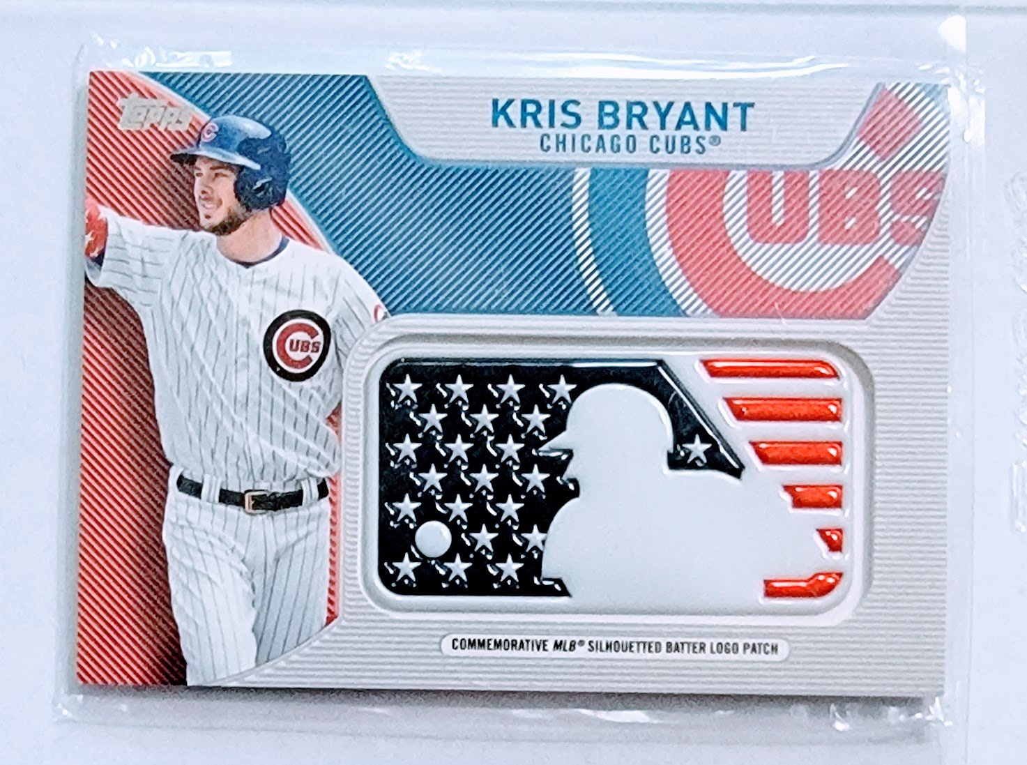 2017 Topps Kris Bryant MLB Independence Day Silhouetted Batter Logo Patch Baseball Card TPTV simple Xclusive Collectibles   