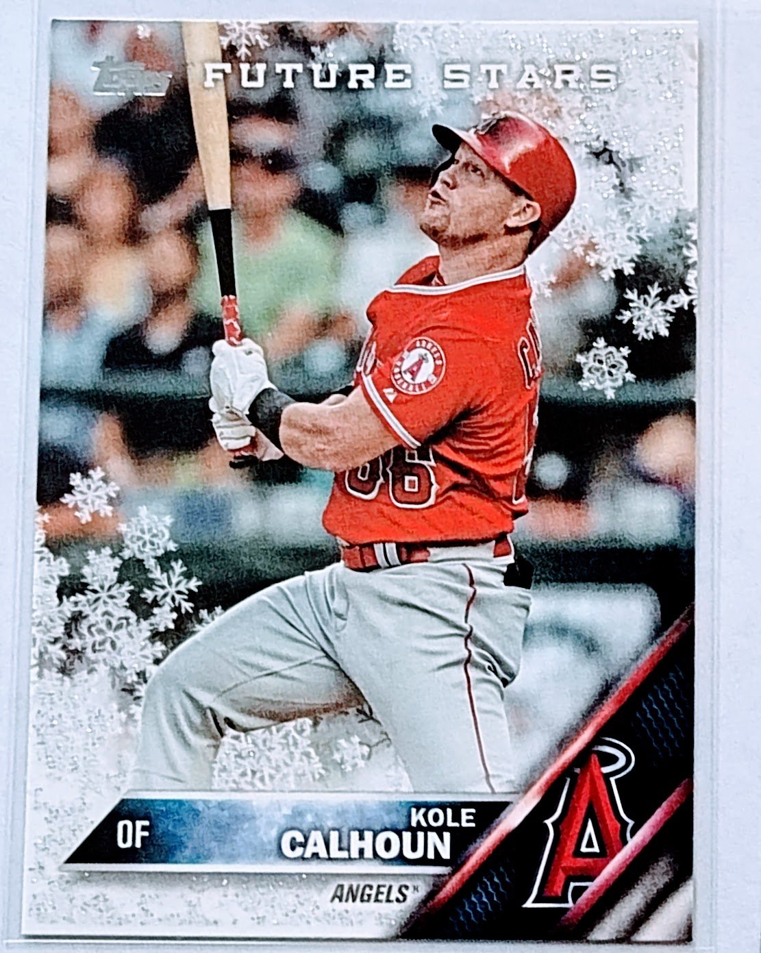 2016 Topps Holiday Kole Calhoun Metallic Snowflake Baseball Card TPTV simple Xclusive Collectibles   