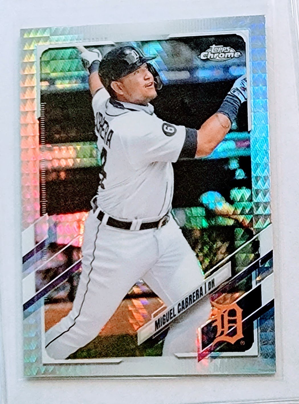 2021 Topps Chrome Miguel Cabrera Prism Refractor Baseball Card TPTV simple Xclusive Collectibles   