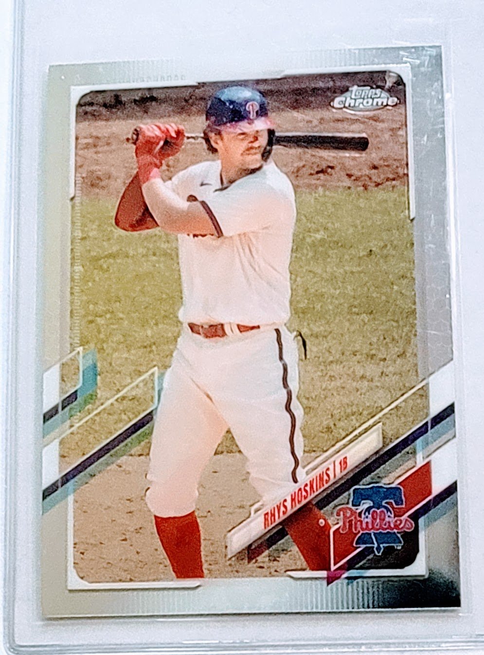 2021 Topps Chrome Rhys Hoskins Baseball Card TPTV simple Xclusive Collectibles   