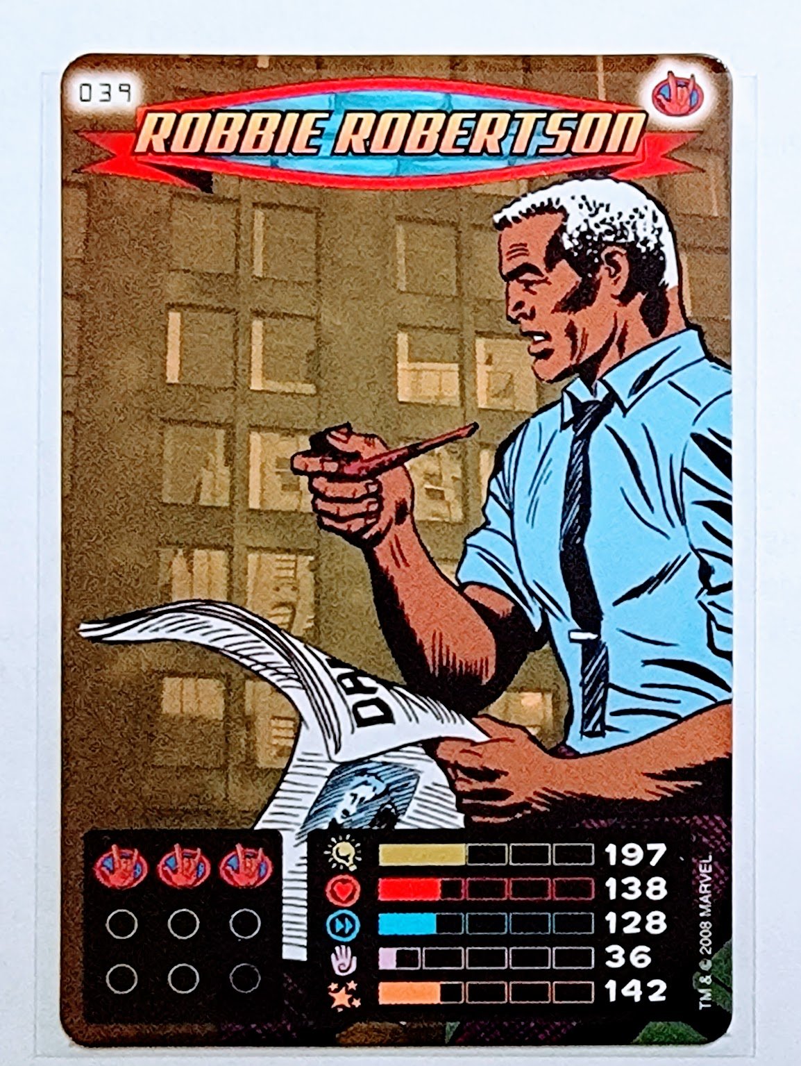 2008 Spiderman Heroes and Villains Robbie Robertson #039 Marvel Booster Trading Card UPTI simple Xclusive Collectibles   