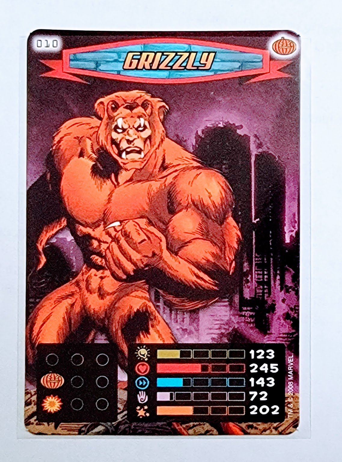 2008 Spiderman Heroes and Villains Grizzly #10 Marvel Booster Trading Card UPTI simple Xclusive Collectibles   