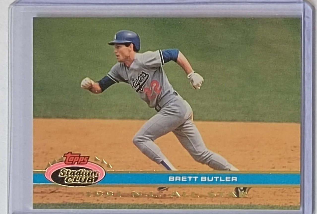 1992 Topps Stadium Club Dome Brett Butler 1991 All Star MLB Baseball Trading Card TPTV simple Xclusive Collectibles   