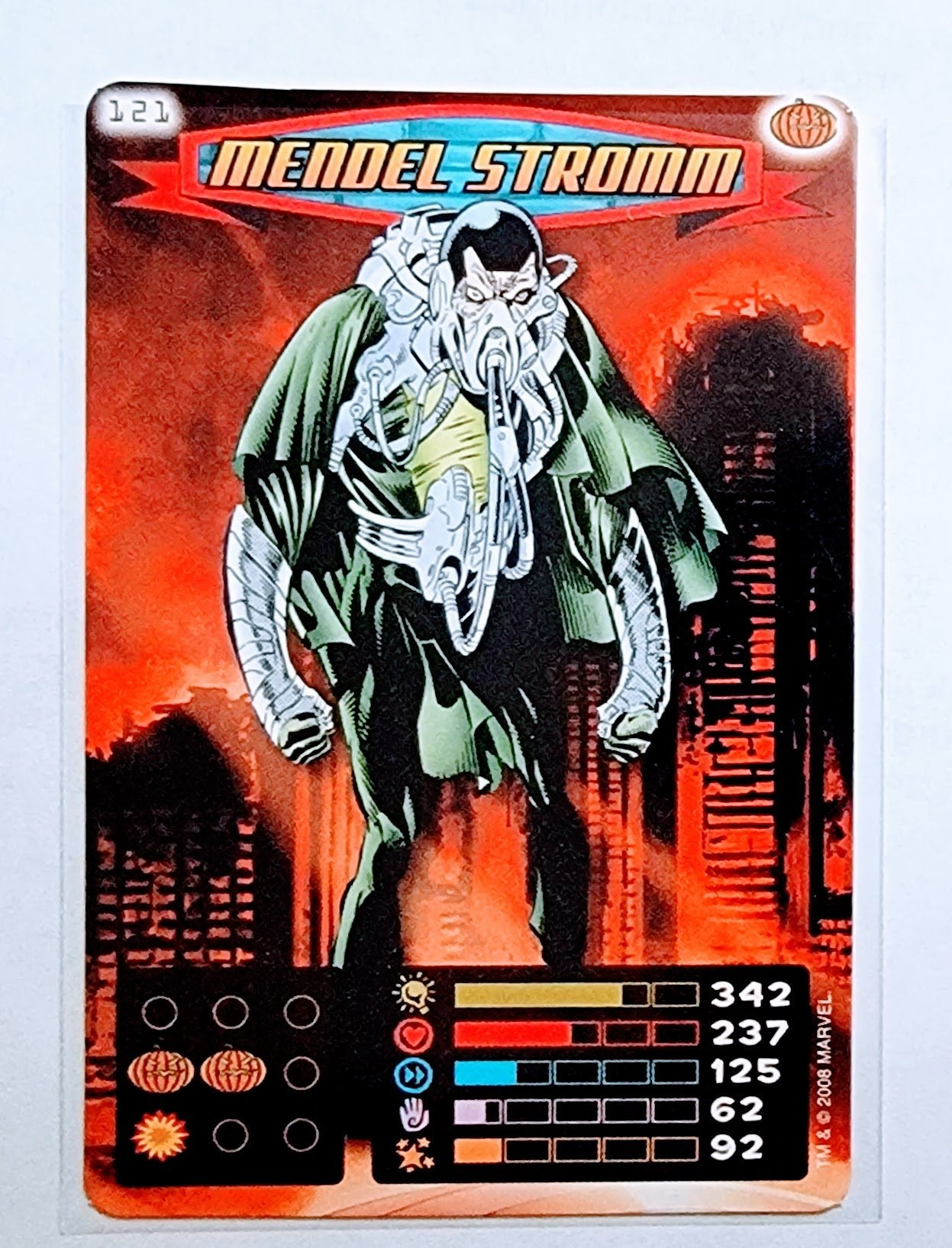 2008 Spiderman Heroes and Villains Mendel Stromm #121 Marvel Booster Trading Card UPTI simple Xclusive Collectibles   