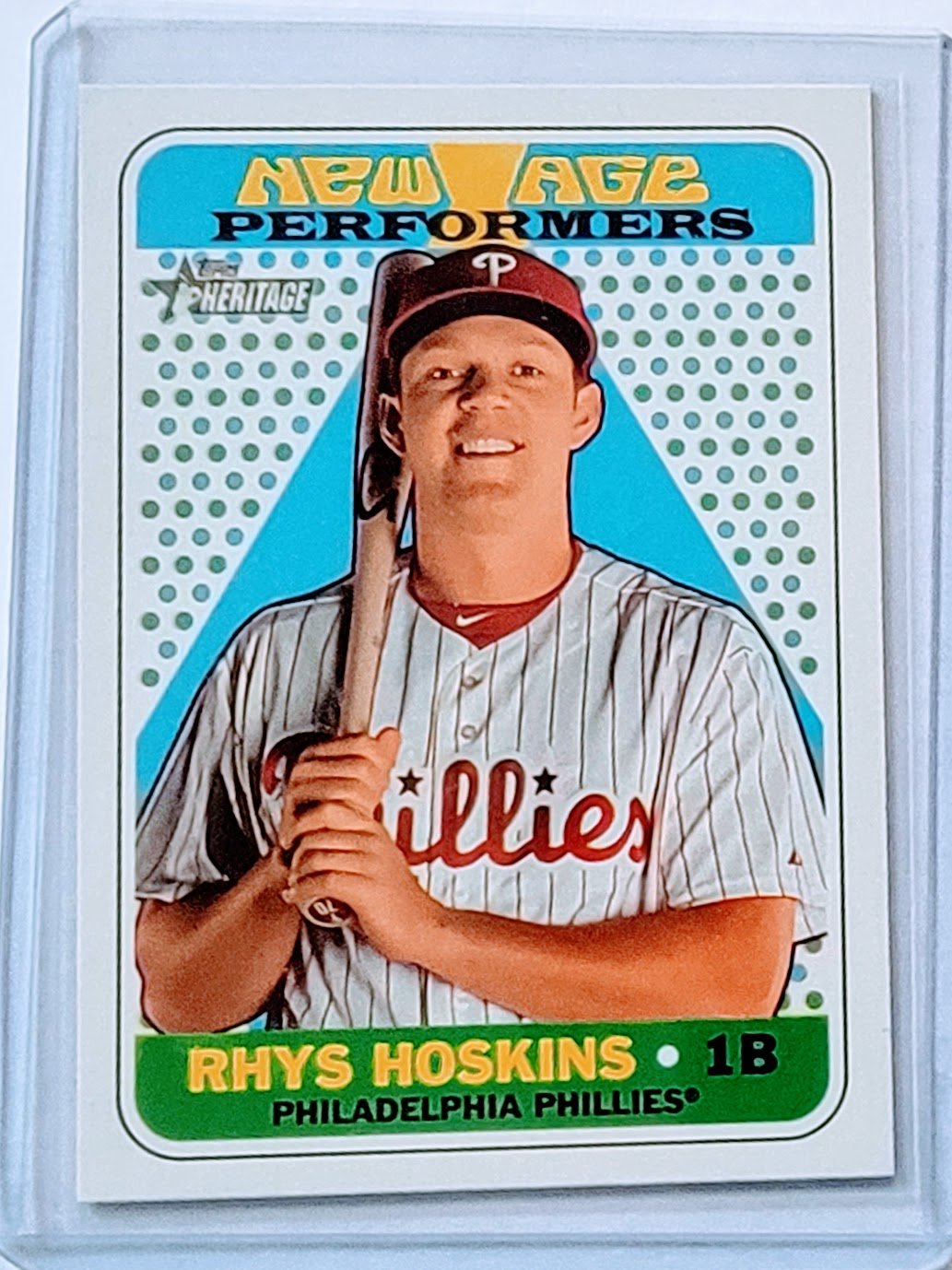 2018 Topps Heritage New Age Performers Rhys Hoskins Baseball Card TPTV simple Xclusive Collectibles   