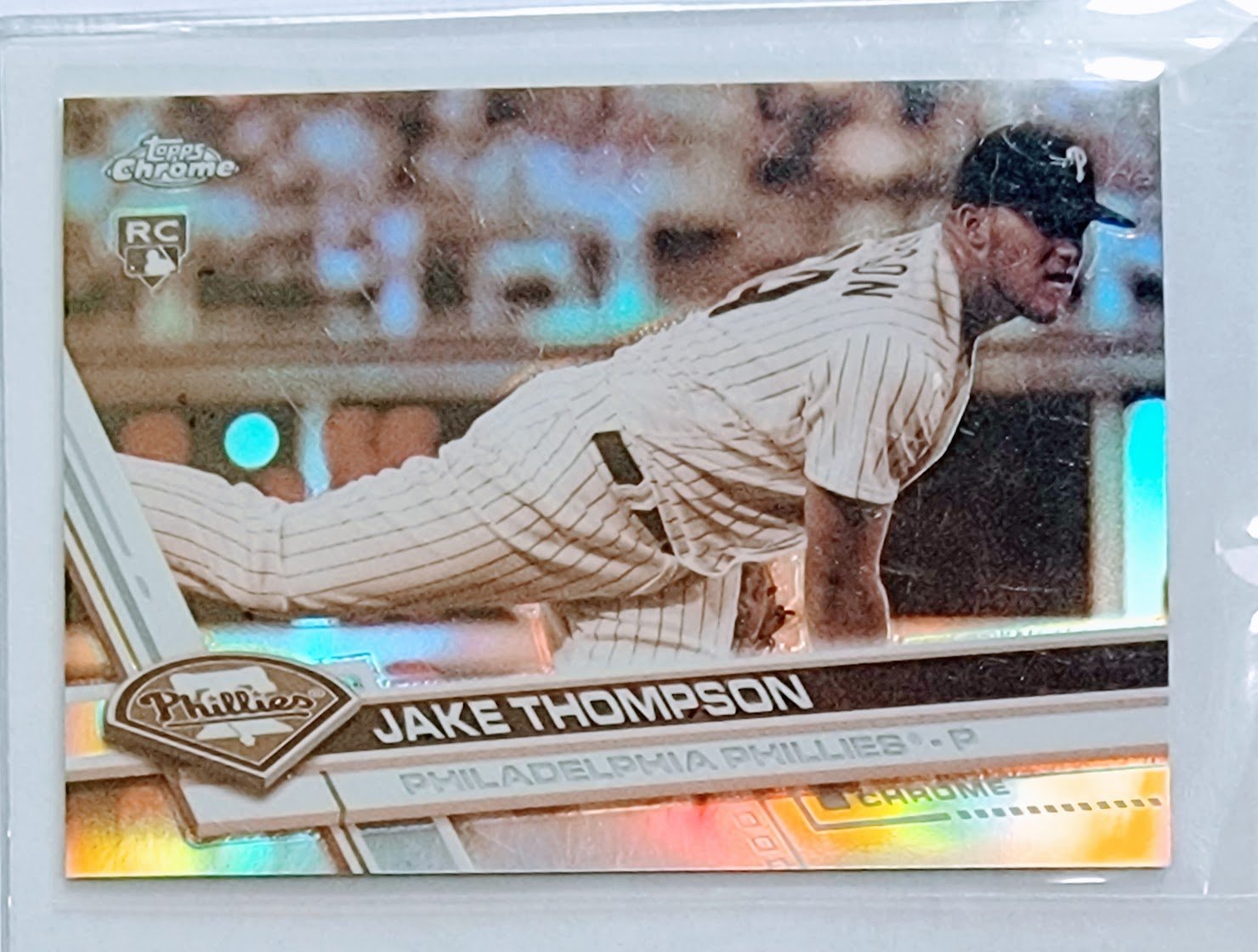 2017 Topps Chrome Jake Thompson Sepia Refractor Rookie Baseball Trading Card TPTV simple Xclusive Collectibles   