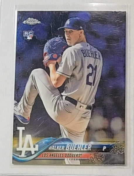 2018 Topps Chrome Walker Buehler RC Rookie Baseball Card 