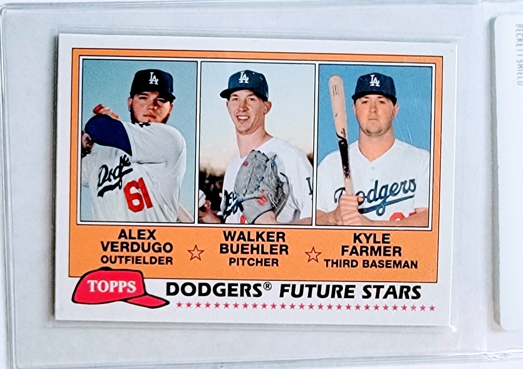 2018 Topps Heritage Alex Verdugo, Walker Buehler & Kyle Farmer Dodgers