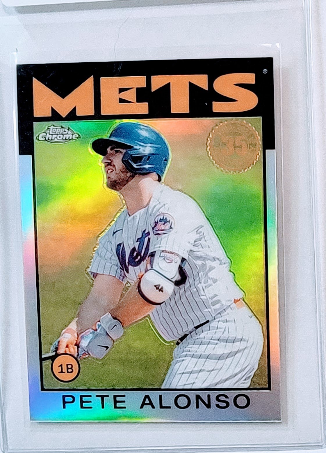 2021 Topps Chrome Pete Alonso 1986 35th Anniversary Refractor Baseball Trading Card TPTV simple Xclusive Collectibles   