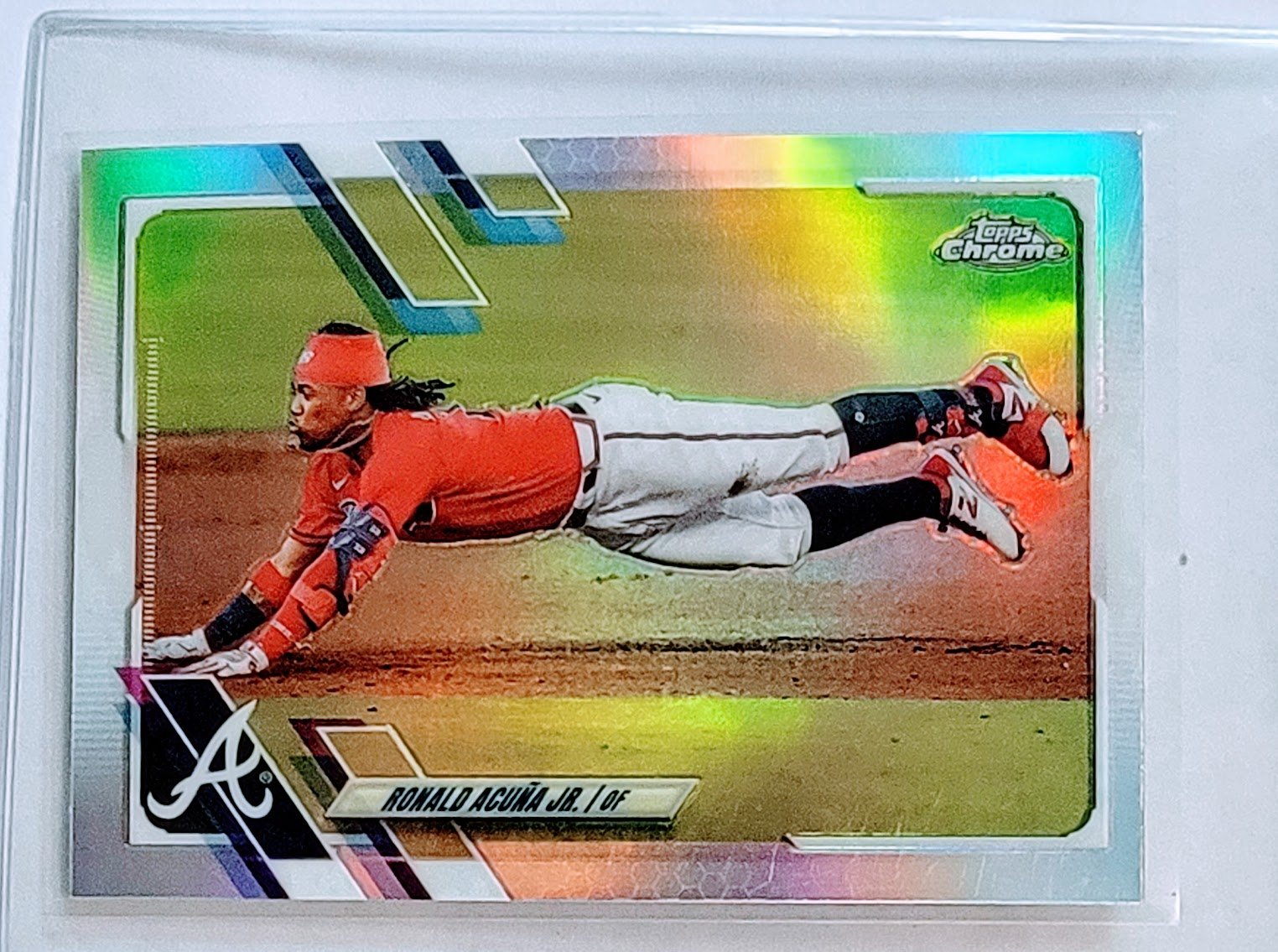 2021 Topps Chrome Ronald Acuna Jr Refractor Baseball Trading Card TPTV simple Xclusive Collectibles   