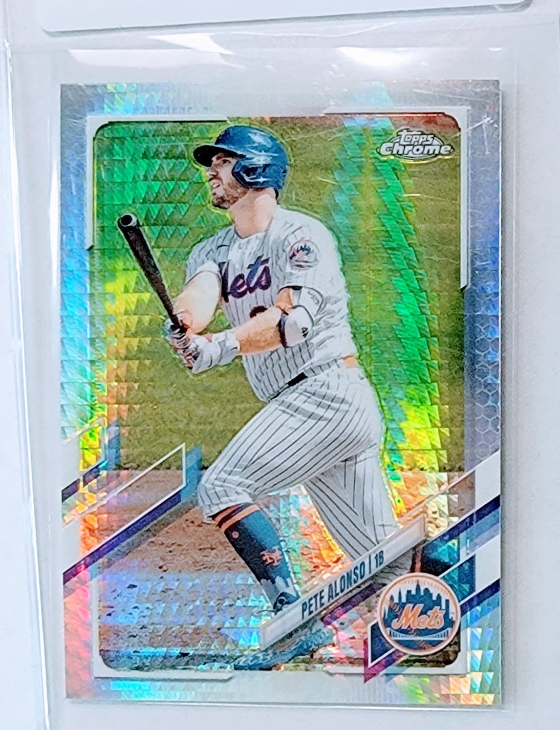 2021 Topps Chrome Pete Alonso Prism Refractor Baseball Trading Card TPTV simple Xclusive Collectibles   