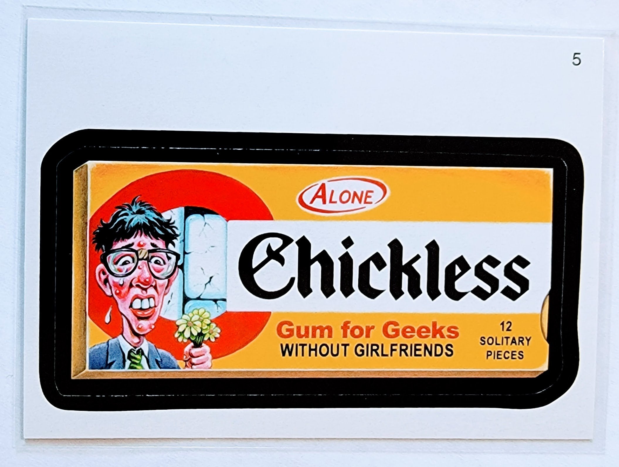 2010 Topps Wacky Packages All New Series 7 Chickless Gum for Geeks #5 Sticker Trading Card MCSC1 simple Xclusive Collectibles   