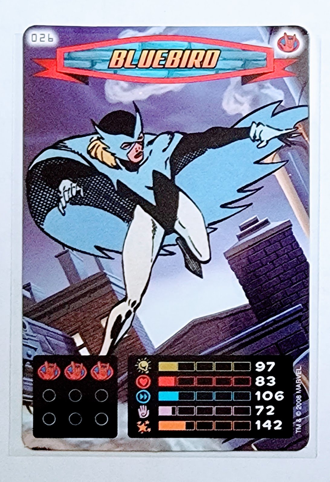 2008 Spiderman Heroes and Villains Bluebird #26 Marvel Booster Trading Card UPTI simple Xclusive Collectibles   