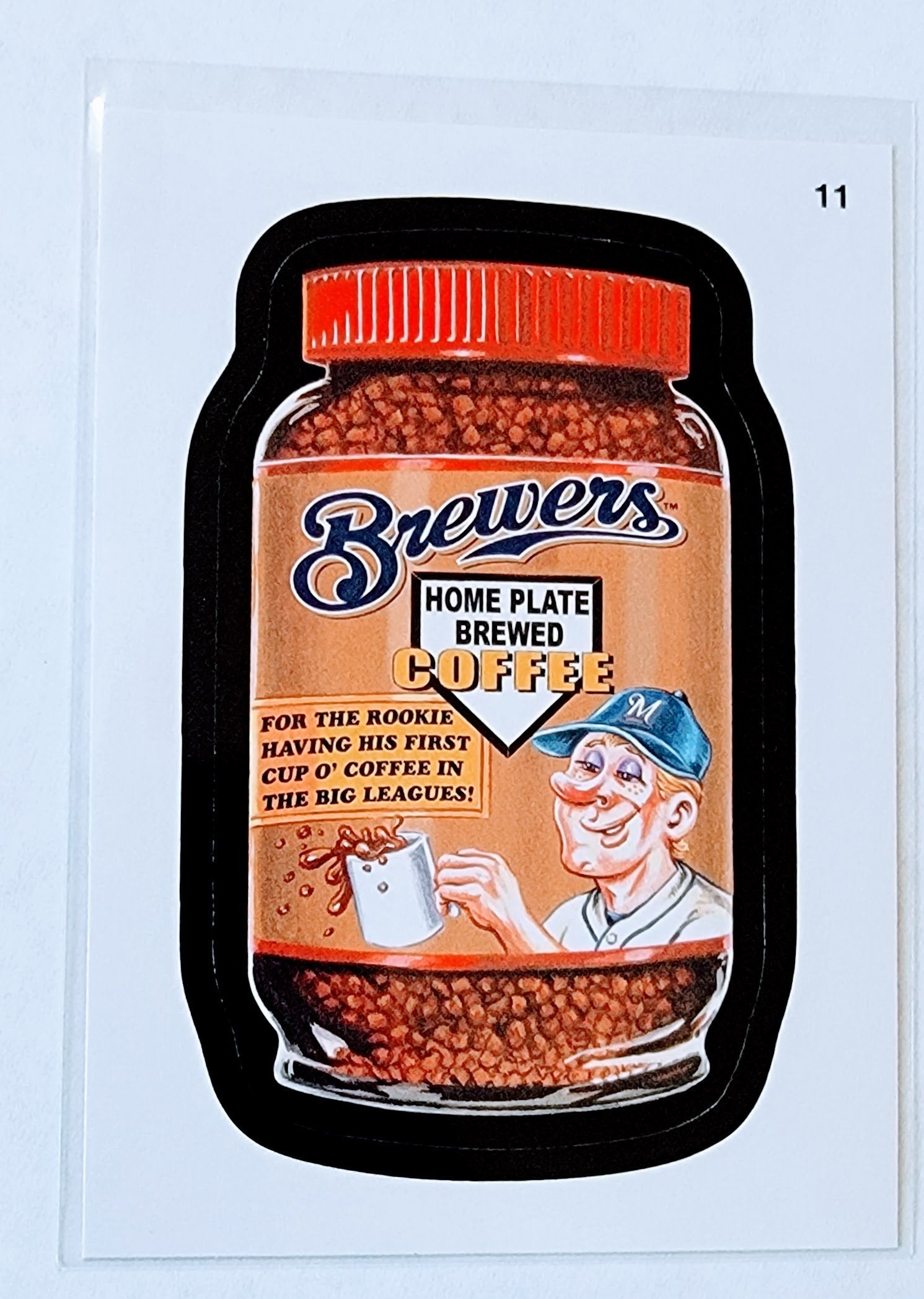 2016 Topps MLB Baseball Wacky Packages Brewers Home Plate Brewed Coffee Sticker Trading Card MCSC1 simple Xclusive Collectibles   
