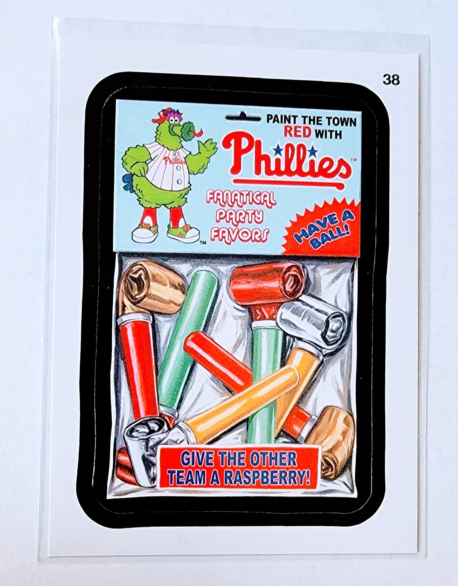 2016 Topps MLB Baseball Wacky Packages Phillies Fanatical Party Favors Sticker Trading Card MCSC1 simple Xclusive Collectibles   